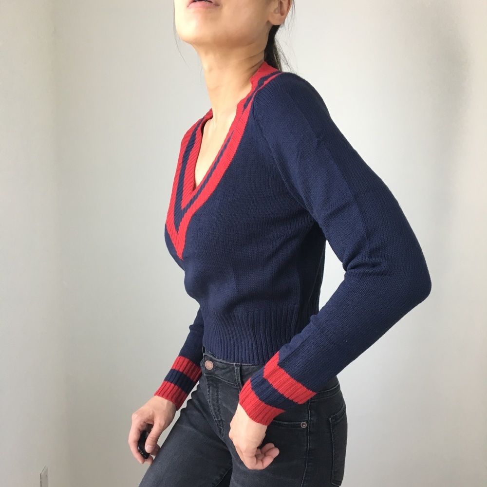 VARSITY KNIT PULLOVER SWEATER TOP - Picture 4 of 10